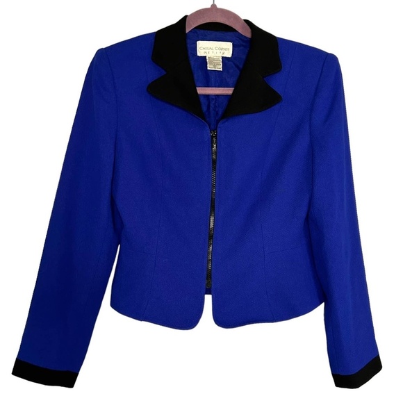 Casual Corner Jackets & Blazers - Vintage Colorblock Blue and Black Jacket/Blazer Size 4P